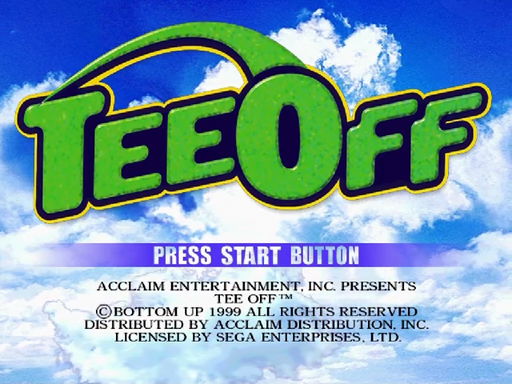 Tee Off Golf title screen for Sega Dreamcast